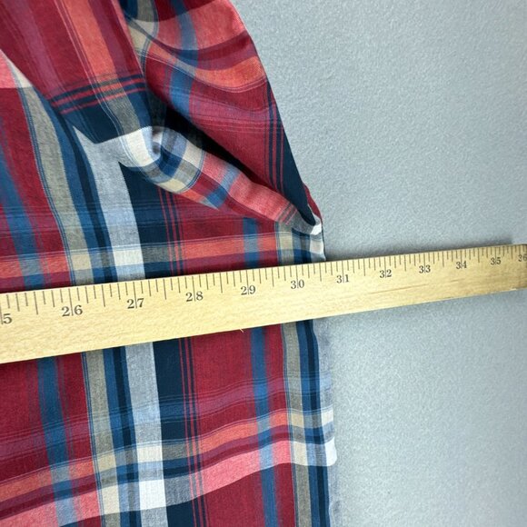 Ely Cattleman Shirt Mens 3X Red Blue Plaid Pearl Snap Big Man Western Rodeo - Picture 10 of 13